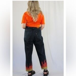 Zara | Highrise Painted Flame Jeans